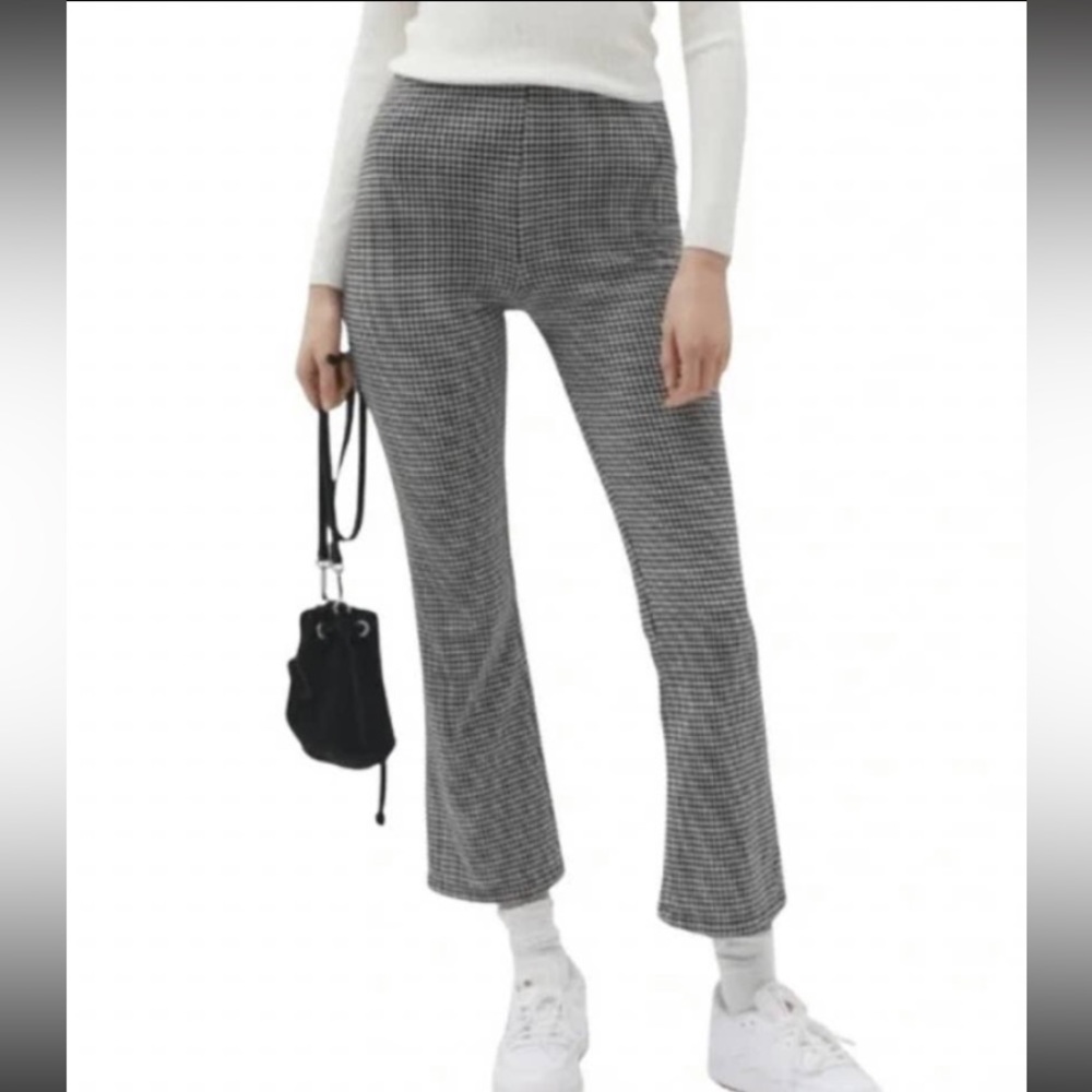 Houndstooth Stretch Flared Pants - image 1